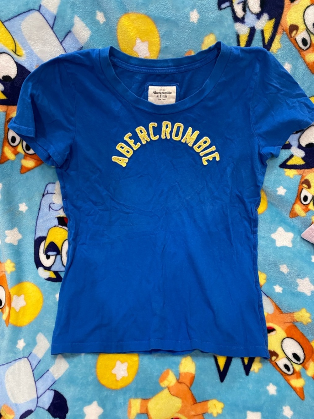 Abercrombie & Fitch Royal Blue Tee with Yellow Logo